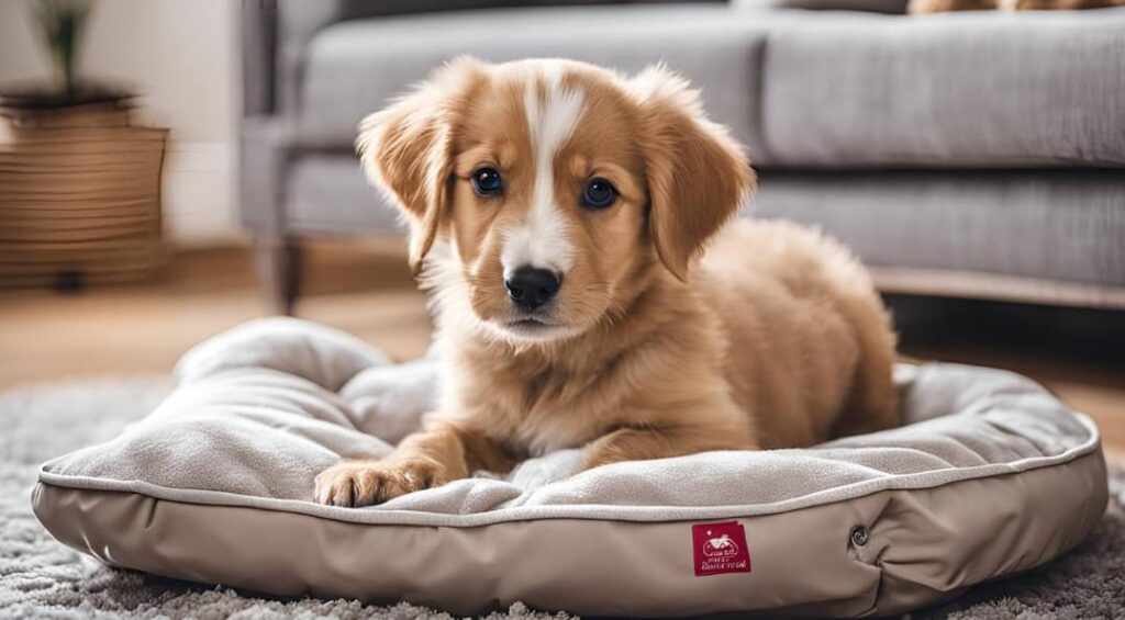 Cachorro de perro recién llegado a su nuevo hogar