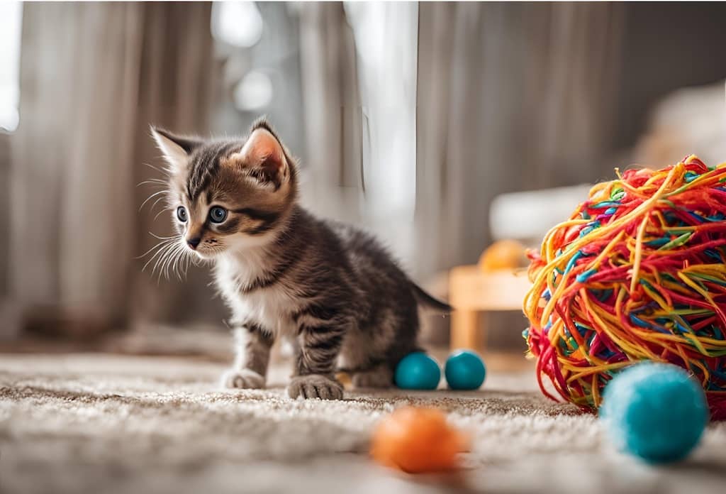 Gatito recién llegado a casa